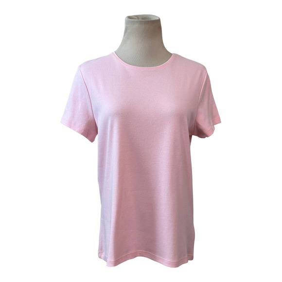 Croft & Barrow pink crew neck short sleeves cotton top size PL - Picture 5 of 9